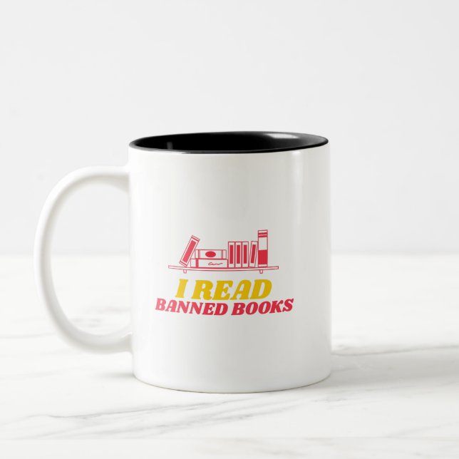 Taza Bicolor Leí Libros Prohibidos (Izquierda)