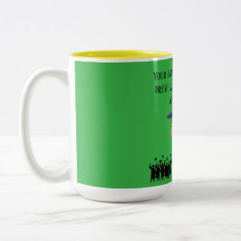 Taza Bicolor lema de graduación de Einstein verde kelly