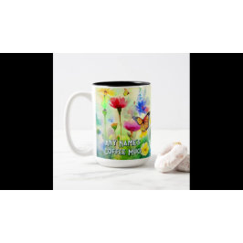 Taza Bicolor Lema de recuperación personalizado con flores y ma