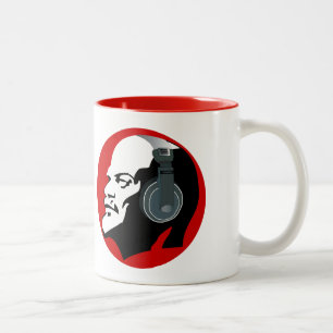 TAZA BICOLOR LENINA ROJA Y BLANCA URBANA CON TELÉFONOS DIVERSO