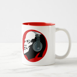 TAZA BICOLOR LENINA ROJA Y BLANCA URBANA CON TELÉFONOS DIVERSOS