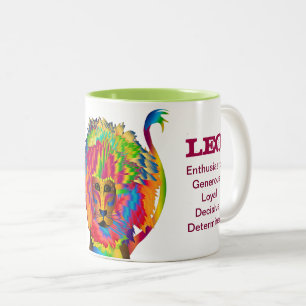 Taza Bicolor Leo las características del león, grupo Kaleidos