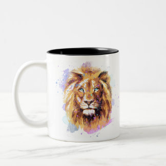 Taza Bicolor León acuarela