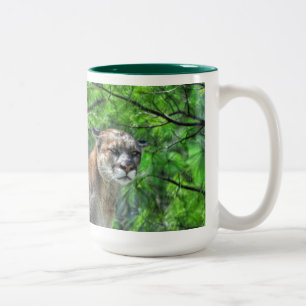Taza Bicolor León de montaña Cougar y polines de verano
