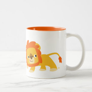 Taza Bicolor León Personalizado malicioso lindo
