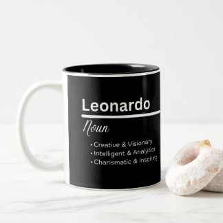 Taza Bicolor Leonardo Boy Name Definition Personalized Mug