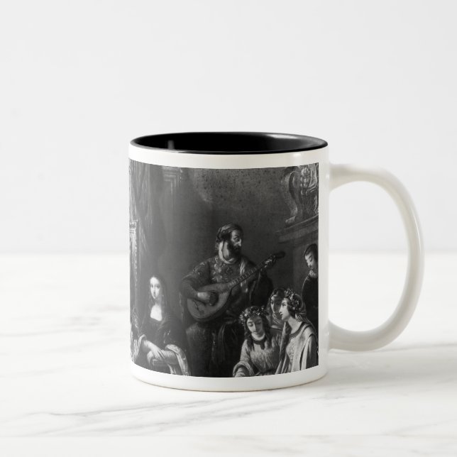Taza Bicolor Leonardo da Vinci que pinta el Gioconda (Derecha)
