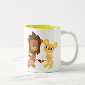 Taza Bicolor Leones Personalizados de baile lindo