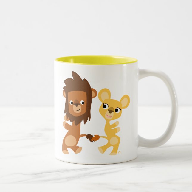 Taza Bicolor Leones Personalizados de baile lindo (Derecha)