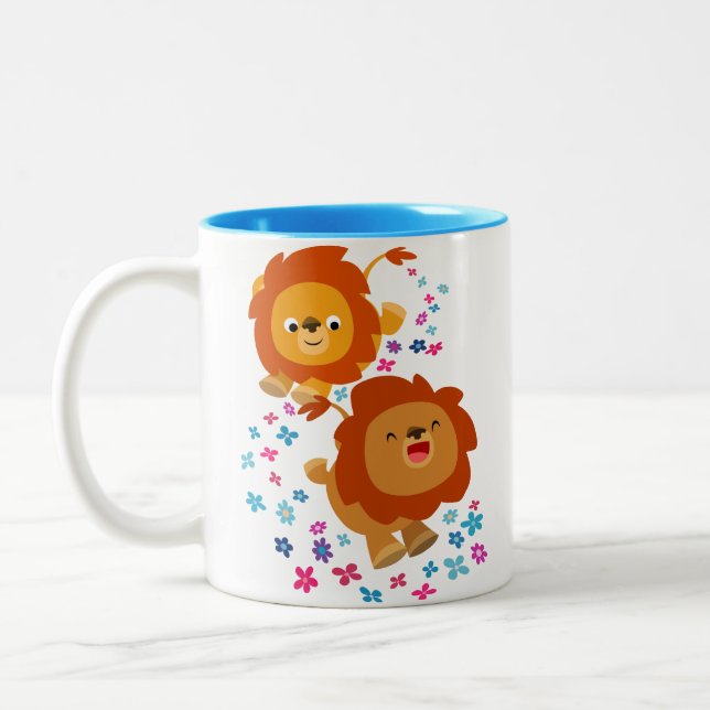 Taza Bicolor Leones Personalizados En La Mug Jardín (Izquierda)
