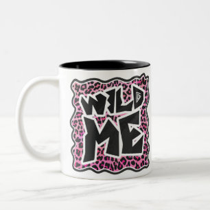 Taza Bicolor Leopard Wild Me Black and Hot Pink Design