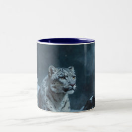 Taza Bicolor Leopardo de la nieve y luna llena