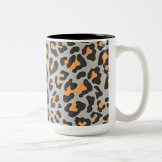 Taza Bicolor Leopardo Imprimir negro, gris, Naranja
