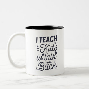 Taza Bicolor Les Enseño A Los Niños A Hablar