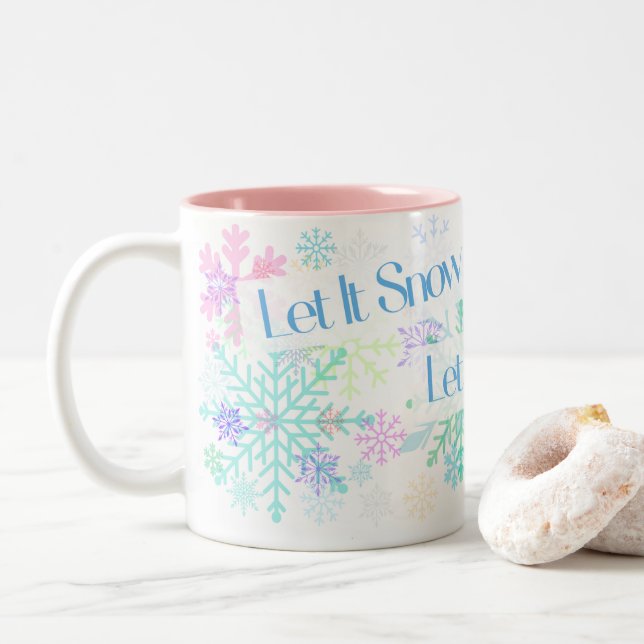 Taza Bicolor Let It Snow! (Con donut)