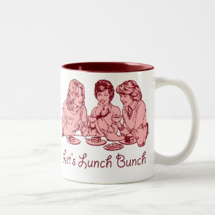 Taza Bicolor Let’s Lunch Bunch gráfico retro de los 50