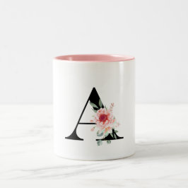 TAZA BICOLOR LETRA A DE MONOGRAMA