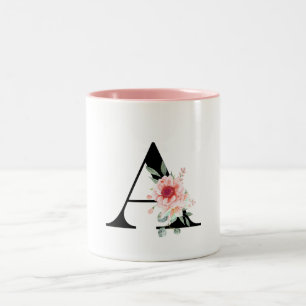 TAZA BICOLOR LETRA A DE MONOGRAMA