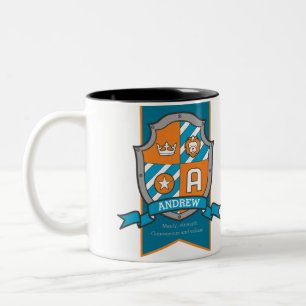 Taza Bicolor Letra Andrew Nombre de naranja escudo que signific