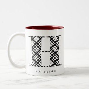 Taza Bicolor Letra de plástico blanco y negro de vacaciones H
