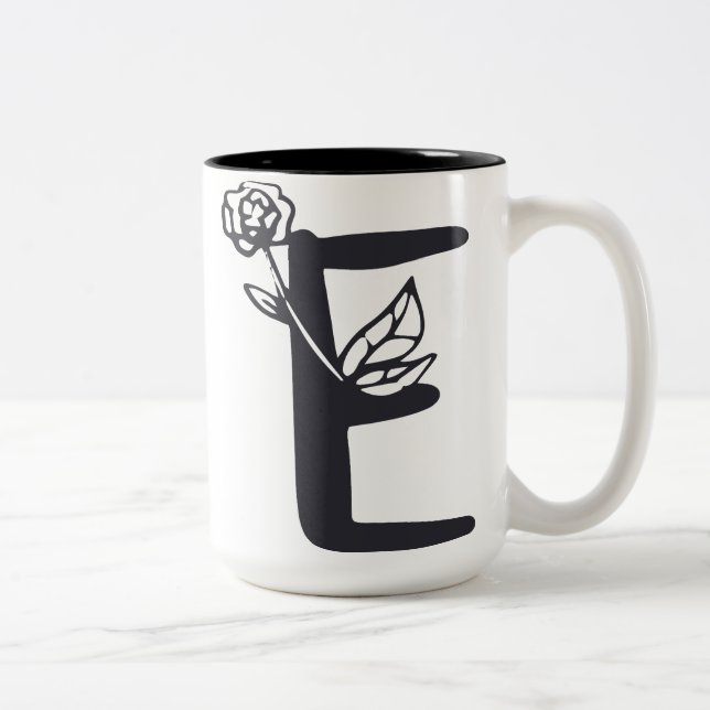 Taza Bicolor Letra E (Derecha)