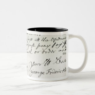 Taza Bicolor Letra escrita por Handel, junio de 1716