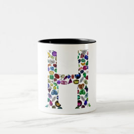 Taza Bicolor Letra H monograma