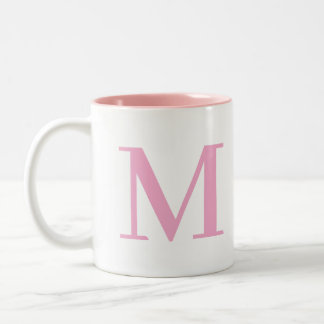 Taza Bicolor Letra inicial | Monograma moderno de moda