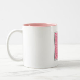 Taza Bicolor Letra rosa Purpurina K