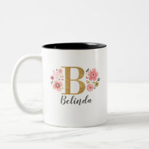 Letra rosada floral monogramo B