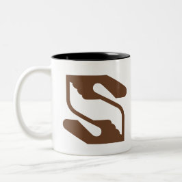 Taza Bicolor Letra S de monograma de mano de apoyo y seguridad