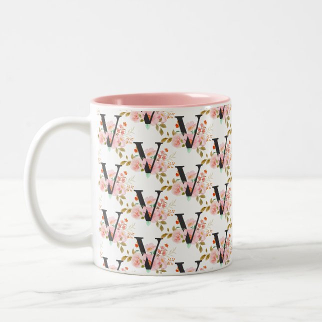 Taza Bicolor Letra V (Izquierda)