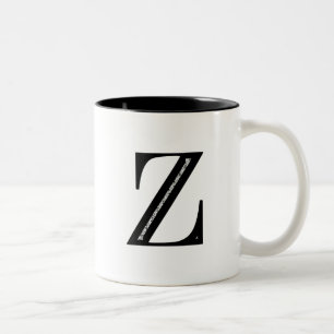 Taza Bicolor Letra Z - negro del damasco
