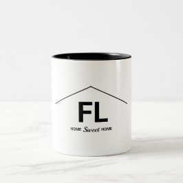 Taza Bicolor Letras blancas negras en negrita del estado del ho