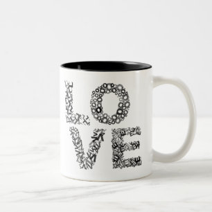 Taza Bicolor Letras de amor - Negro