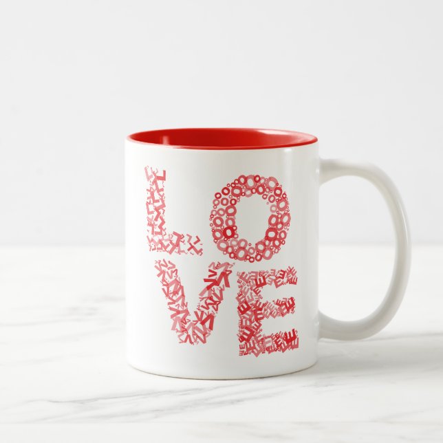 Taza Bicolor Letras de amor - Rojo (Derecha)