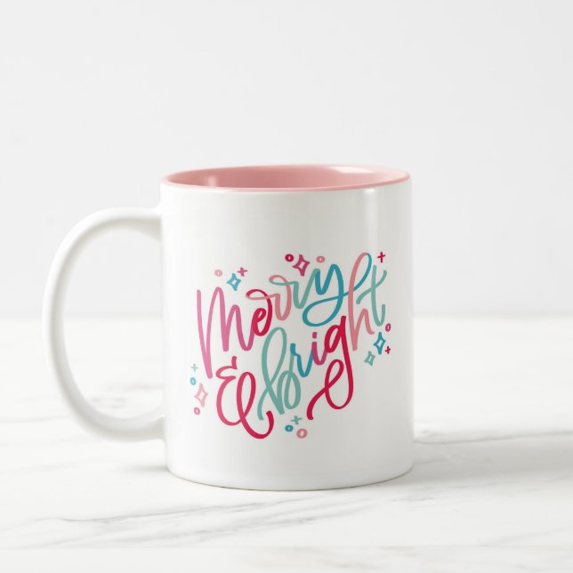 Taza Bicolor Letras de mano brillante (Izquierda)