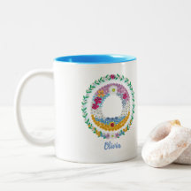 Letras florales iniciales "O" con nombre personali