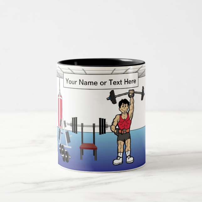 Taza Bicolor Levantador de pesos personalizado - Personalizado  (Centro)