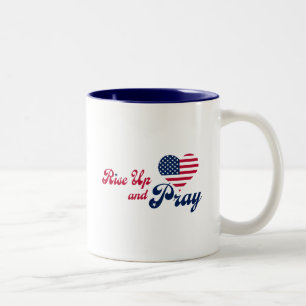 Taza Bicolor Levántate y Ora USA Patriótico
