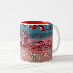 Taza Bicolor Levanten sus ojos en alto, Dios y el Verso de la C