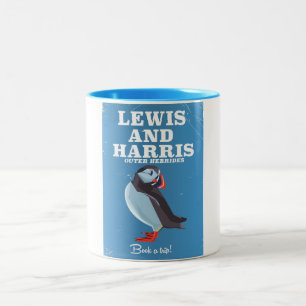 Taza Bicolor Lewis y Harris Escocia cartel de viaje de fraileci