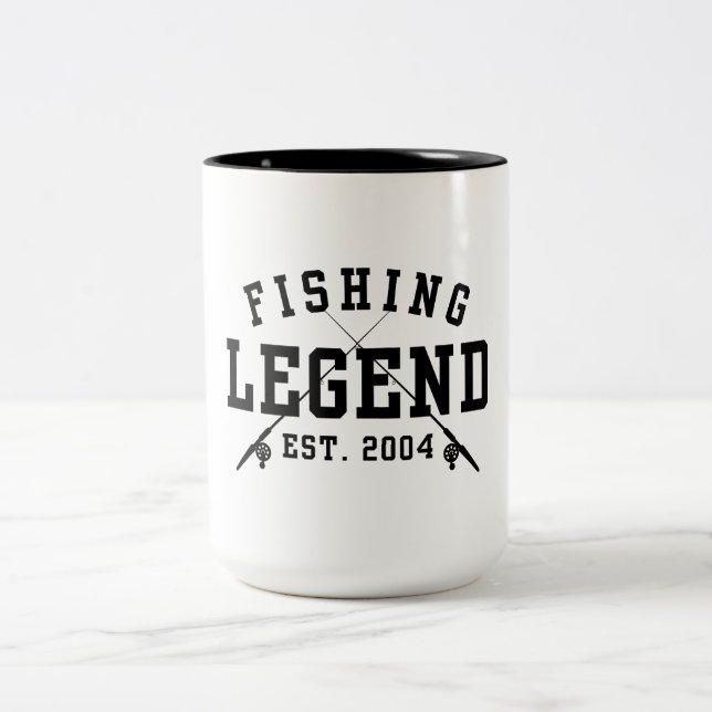 Taza Bicolor Leyenda de la Pesca Establecida 2004 (Centro)
