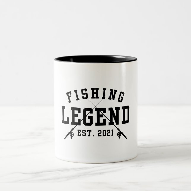 Taza Bicolor Leyenda de pesca establecida en 2021 (Centro)