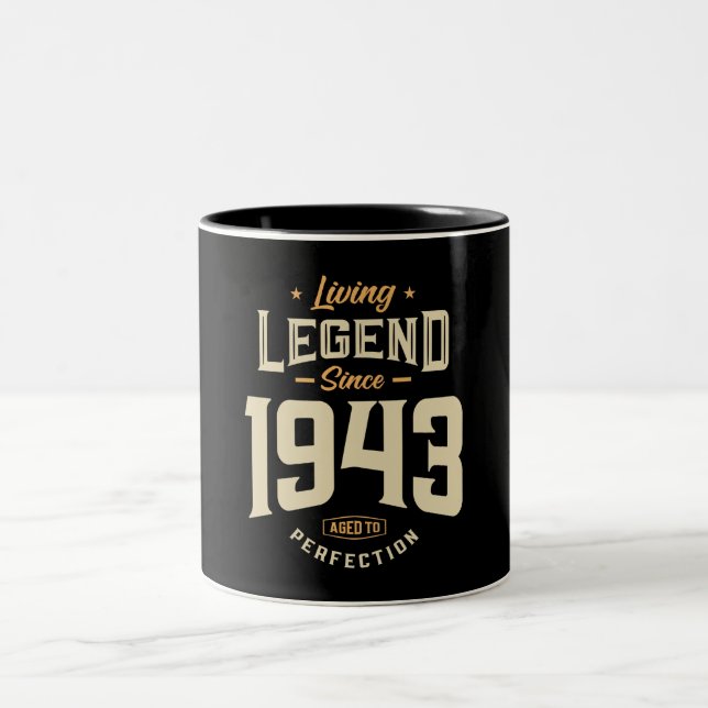 Taza Bicolor Leyenda desde 1943 80º cumpleaños (Centro)