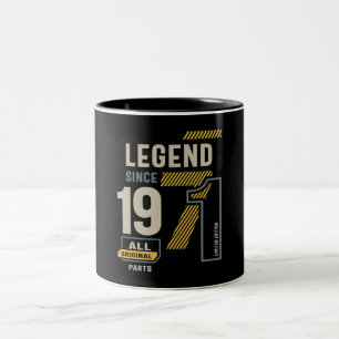 Taza Bicolor Leyenda desde 1971 52 cumpleaños