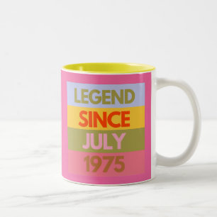 Taza Bicolor Leyenda desde JULIO de 1975 50º regalo de cumpleañ