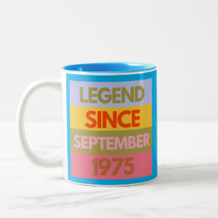Taza Bicolor Leyenda desde SEPTIEMBRE de 1975 50º cumpleaños 50
