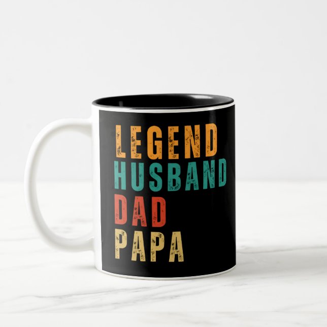 Taza Bicolor leyenda esposo papá papa retro (Izquierda)