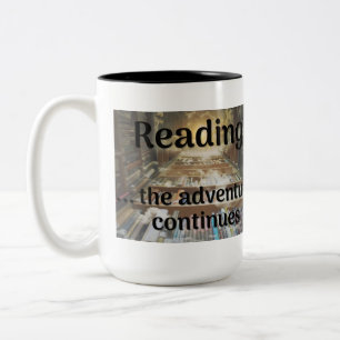 Taza Bicolor Leyendo, la aventura continúa